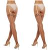 Fiore - Calze velate sexy in nylon con cuciture da donna per uso con reggicalze 20 DEN - Tan 2 paia - M