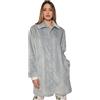 ADMAS Vestaglia Donna Invernale In soffice Coral Fleece effetto Velluto Con bottoni Art.57414 (S, Acqua)