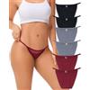 Levao Mutande Donna Cotone, Sexy Pizzo Culotte Slip Mutandine Intimo Underwear Gamba Alta Bikini Hipster Pacco da 6(S-XL)