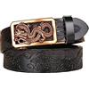 xichuangyuXCY Cintura in pelle da uomo Retro Style Dragon Pattern Dragon Buckle Casual Business Belt 125cm