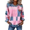 Generic Maglione Donna in Denim Patchwork 2026 Confortevole Manica Lunga Pullover Girocollo Tinta Unita Top Allenamento Oversize Abbigliamento per Primavera Autunno Inverno Giacca Stretch Calda Cappotti, Rosa