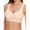 HBselect Reggiseno Senza Ferretto Chiusura Anteriore V Collo Bra di Donna | Bralette Seamless Donna Comodo Copertura Completa Reggiseni Jelly con Ondulato Invisibile Coppa Intera Bralette