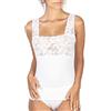 EGI Canotta Donna Spallina in Cotone Modal con Fascia in Pizzo sul Seno Sottogiacca (Bianco)