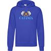 Settantallora - Felpa Cappuccio Uomo Maglia Tifoso Calcio Catania - Grafica Ispirata allo Stemma con Elefantini
