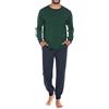 Sykooria Pigiama Uomo Invernali Pigiama Uomo Cotone Lungo Pigiama Due Pezzi Set Pigiama Caldo Pigiami da Uomo Maniche Lunghe e Pantaloni Lunghi 583-Blu L