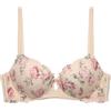 YAMAMAY - Reggiseno Balconcino, Donna, Mandorla,Ricamo Floreale, 90% Poliammide 10% Elastan