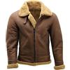 Infinity Leather Giacca da Aviatore Volante in Pelle Bomber Della Seconda Guerra Mondiale in Pelle di Montone Montone Marrone B3 da Uomo