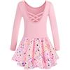 Mulnall Girls Ballet Leotards Dance Tutu Skirt Toddlers Dance Training Wear Dress Criss Cross Straps Back Shiny Sequin
