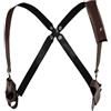 cultofmoon Leon Kennedy Cintura Uomo Cosplay Cintura in Pelle Spallacci Protezione Spalle con Fondina Cintura in Pelle Pettorina Catena per il Corpo Accessori Punk, marrone, M