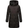 Marikoo Cappotto invernale da donna, caldo, trapuntato, lungo, con cappuccio, Karumikoo XVI XS-XXL, Nero , L