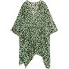 Getitsoon Kimono Cardigan Lungo Chiffon Floreale Costume Da Bagno Coprire Boemia Beachwear Bikini Scialle Top, Leopardo verde., Taglia unica más