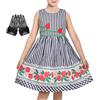 Sunny Fashion Vestito Bambina Viola Rosa Fiore Doppio Cravatta a Farfalla Festa Bambini Sole 4-12 Anni