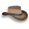 Leatherick Cowboy Australiano Unisex Stile Occidentale Due Toni Nero Marrone Outback Vera Pelle Australiana Bush Cappello