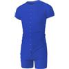 DLSMDOUS Pigiama Tutina a Maniche Corte da Uomo Intero Sexy Tuta Pagliaccetto Elasticizzato Blu