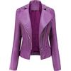 Peuignao Giubbotto Ecopelle Donna Con Borchie - Giacca Biker Similpelle Finta Pelle Sintetica - Curvy Primavera Viola Taglia M