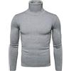 KINKOCCL Felpa girocollo lunga da uomo con collo alto morbido maglione lavorato a maglia elasticizzato slim fit caldo maglione collo alto da uomo camicia slim pullover, 0a-gy2, L