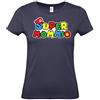 Generico T-Shirt Donna Super Mommi, Festa della Mamma, Maglietta in Cotone, Stampa Supereroe, XS-XXL, Disponibile in Nero, Bianco, Blu Navy