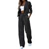 pvucpot Tailleur Gessato Donna Eleganti 2 Pezzi Gilet e Pantaloni Ufficio e Lavoro Completo Donna Estate Blazer Maniche Lunghe Tuta Elastici in Vita Set di Abiti in Tinta Unita