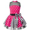 CHICTRY Body da Balletto Bambina Paillettes Tutu Leotards Senza Manica Abito da Pattinaggio Artistico Vestito Danza Classica Costumi di Danza Latino Jazz Samba Rumba Rosa B 6 Anni