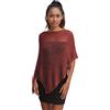 creazioni unique Poncho Coprispalle da Donna Elegante da Cerimonia o Sera - Poncho Donna in Rete di Viscosa Termica con Essenza di Fiore di Ciliegio (Bordeaux Oro)