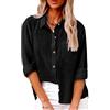 SHEKINI Camicia Lino Donna Camicetta da Donna Elegante Maniche Lunghe Cotone Blusa Maglietta Scollo a V Top Camicette Abbigliamento Donna Ufficio Casual