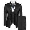 Generic Abiti a Quadri da Uomo, Smoking da Uomo Premium con Motivo Paisley Floreale, 3 Pezzi, vestibilità Slim, Collo alla Coreana, Set Sposo per Matrimonio, Nero, Taglia XL