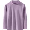 ANIMQUE Bambino Bambini Termico Biancheria Intima Adulti Colletto in Piedi Top Ragazzi Ragazze Bambini Autunno Inverno Colore Solido Maglia Genitore-Bambino Morbida Camicia a Maniche Lunghe, Viola 170
