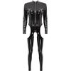 dPois Body da Donna Tuta Babydoll Senza Cavallo Wetlook Body Pelle Verniciata Latex Catsuit Aderente Sexy Hot per Sesso Monokini Curvy Teddy Lingerie Clubwear Discoteca Nero S