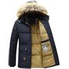 Generic 2024 Bomber Giacche Uomo Camicie Invernali Outwear Top Giacca da uomo con cappuccio Cerniera Plus Size Cardigan Giacca con cappuccio Imbottito Ispessito Colore Solido Puffy Jacket Uomo Imbottito