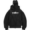 Generico Felpa con Cappuccio Uomo - Passamontagna con Cerniera Zip da Uomo Invernale, Casual Felpe Hoodie Resistente al Vento, Collo Alto Maglione Uomoni con Doppia Cerniera e Maschera