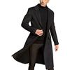 Fulidngzg Cappotto Uomo Invernale Lungo In Lana Cotone Con Colletto E Bottoni Giacca Primaverile Elegante Vento Caldo Trench Casual Leggero Mezza Stagione Per Lavoro