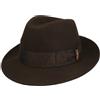Borsalino Cappello Bogart Ricky Uomo - Made in Italy di Feltro Lana Fedora con Nastro Grosgrain, Grosgrain Autunno/Inverno Autunno Inverno - 61 cm Marrone Scuro