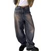 Rifuli Jeans boyfriend a vita bassa, per adolescenti, ragazze, donne, larghi, gamba larga, n. 21