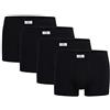 Tom Tailor - Confezione da 4 boxer da uomo, 100% cotone naturale Nero-scuro a tinta unita. 50