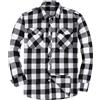 JupiterSecret Camicia in Flanella da Uomo, a Maniche Lunghe, Camicia a Quadri, Vestibilità Normale, con Collo Button Down e Tasca sul Petto, Bianco sporco, M