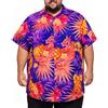 King Kameha Camicia Hawaiana Uomo Maniche Corte - Camicia Uomo Estiva con Stampa Ananas, Camicie Hawaiane da Spiaggia Leggera e Facile da Lavare - Pineapple, Blu/Scuro, 9XL