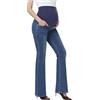 YEAHDOR Jeans Premaman Morbidi a Gamba Larga Donna Flare Jeans a Vita Alta Pantaloni a Zampa di Elefante Pantaloni a Palazzo per La Gravidanza Jeggings alla Moda