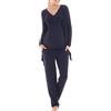 Herzmutter Pigiama Premaman - Set Pigiama Allattamento maternità - 3 Pezzi - Abbigliamento Casa per Gravidanza e Allattamento - 8100 (Blu Scuro, L)