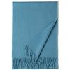 Prettystern Sciarpa Uomo Donna Pura Lana Morbida Scialle Foulard Tinta Unita Con Frange Invernali - blu