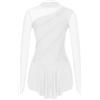 Oyolan Body da donna Ginnastica Strass Brillante Vestito Pattinaggio Artistico Manica Lunga Costume Danza S-L, Tipo B Bianco, L
