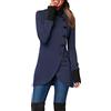 Uwdiohq Cappotti casual da donna Cappotto lungo a maniche lunghe tinta unita Maglione Cappotto lungo con bottone con cerniera e cerniera casual Giacca Kimono Giubbotto Termico Donna