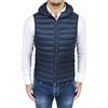 Evoga Piumino smanicato uomo Slim Fit Gilet giubbotto con Cappuccio (XXL, Blu Scuro)
