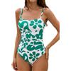 CUPSHE Costume da Bagno da Donna con Scollo Quadrato, con Cinghie, Colori a Contrasto, Costume da Bagno Intero