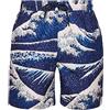 Superdry Costume da Bagno Vintage Hawaiian Swimshort da Uomo, Great Wave Blue Print, S
