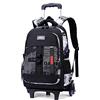 DROFOSREW Zaino Scuola Trolley Ragazzi Ragazze Zaini con Ruote Elementare Media Zaino Scuola Zainetti per studenti Cabina Viaggio Borsa (Lettere Bianco Nero)