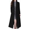 Generic Cappotto lungo da donna, invernale, caldo, doppiopetto, lunghezza al ginocchio, vestibilità slim, trench spesso, giacca di lana