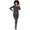 LAPASA Completo Termico Donna Fodera in Micropile Calore Base L17 - Abbigliamento Intimo Invernale Maglietta Pantaloni Calzamaglia Tuta Sci Trekking