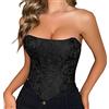 Yekdmxop Corsetto Nero Donna Pizzo Corpetto Pirata Donna Gotico Bustino Donna da Sera Taglie Forti Overbust Corset Lace Up Corsetto Nero Donna Elegante Costume Pirata Donna Corsetto Push Up