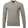 Fred Perry Polo da uomo a maniche lunghe M6006, grigio caldo, XXL