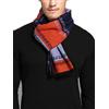 Prettystern Sciarpa Di Seta Calda Come Lana Da Uomo Pile elegante Foulard Invernale Da Uomo Argento Arancione Blu NQ03